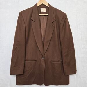 Pendleton Womens Vtg Y2K Brown Preppy Heritage Old Money Classic Wool Blazer 14